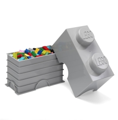 LEGO Storage Brick 2 Stone Grey