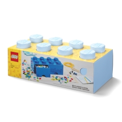 LEGO Drawer 8 Knobs Light Blue