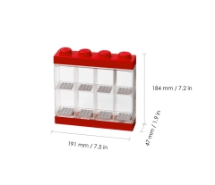 LEGO Minifigure Display Case 8 Red